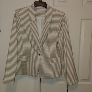 NWT 14P Calvin Klein Striped Blazer